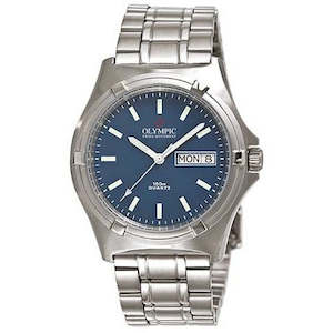 Men's Olympic Work Watch - Blue -Baton Hands- Engineered for Endurance