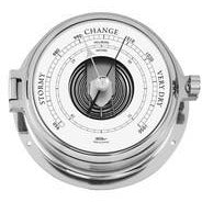 Polished Chrome Marine Tide Clock & Barometer Combo – Sleek & Functional