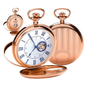 Premium Rose Gold Mechanical Pocket Watch – Traditional Craftsmanship & Style