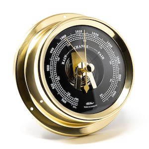 Polished Brass & black Dial 125mm Brass Barometer