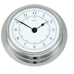 Large Polished Chrome 200mm Clock