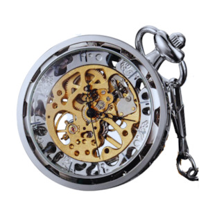 Steampunk Mechanical Pocket Watch – Skeleton Design with Unique Aesthetics