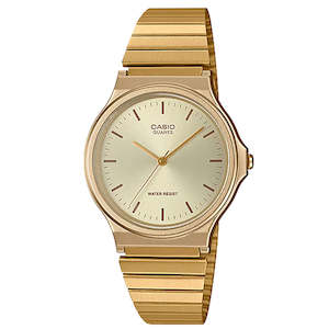 Watch: Stainless Steel Gold Men's Analog Water Resistant - MQ24G-9E