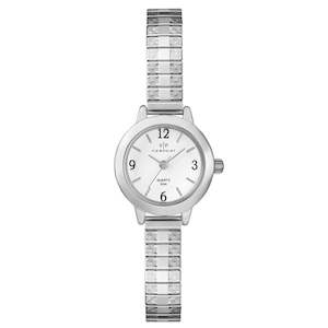 Watch: Timex Viewpoint Women's Silver-Tone Stainless Steel Expansion Band Watch