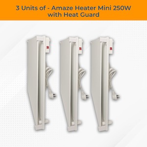 3 Units of 250W Mini Heater with Heat Guards