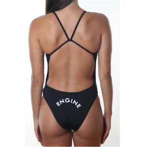 Engine Swimwear 1: Engine Santorini 1pc - Bold Logo Black/White