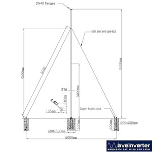 6m Tower kitset for Horizontal 1KW Wind Turbine