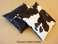 Moomoo cowskin cushion cover pair