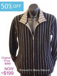 Possum merino pinstripe knitwear jacket