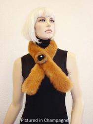 Possum fur roll collar with rose