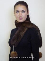 Possum fur pompom scarf