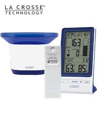 La Crosse Digital Rain Gauge with Indoor/Outdoor Temperature & Backlight 724-1415BL