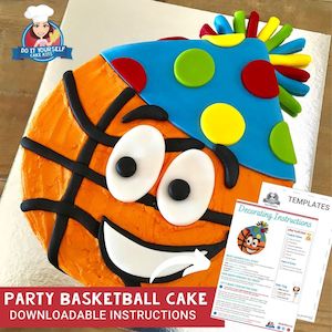 Basketball Birthday Cake Printable Template Decorating Tutorial