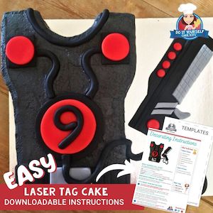 Laser Tag Cake Printable Template Decorating Tutorial Skirmish