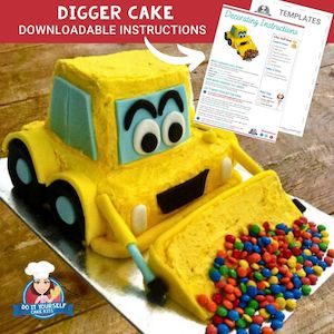 Digger Cake Printable Template Decorating Tutorial Construction