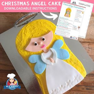 Christmas Angel Cake Printable Template Tutorial Religious