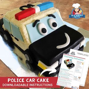 Police Car Cake Printable Template Decorating Tutorial 3D