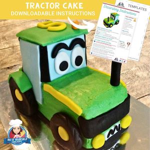 Tractor Cake Printable Template Decorating Tutorial Farm Party