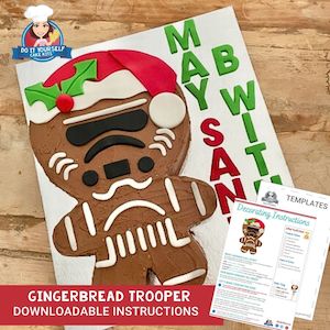 Gingerbread Trooper Cake Printable Template Tutorial Christmas