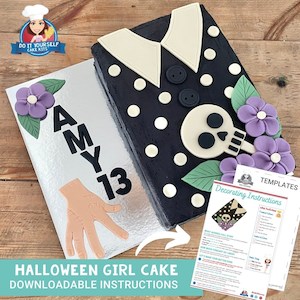 Wednesday Cake Printable Template Decorating Tutorial