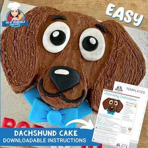 Dachshund Cake Printable Template Decorating Tutorial Petss