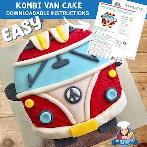 Kombi Van Cake Printable Template Decorating Tutorial Surfing