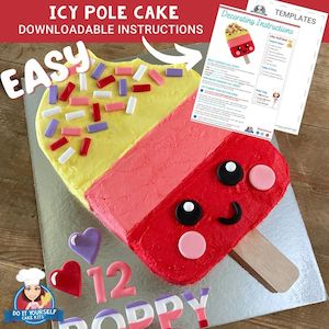 Icy Pole Cake Printable Template Decorating Tutorial Popsicle