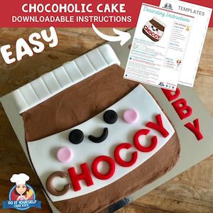 Chocoholic Cake Printable Template Decorating Tutorial Nutella