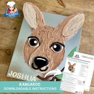 Kangaroo Cake Printable Template Decorating Tutorial