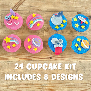 MIXED Galaxy and Space Cupcake Kit 24 cupakes Cake 2 The Rescue