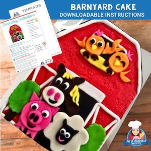 Barnyard Cake Printable Template Decorating Tutorial Farm