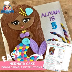 Mermaid Cake Design Download Easy Tutorial and Template Now