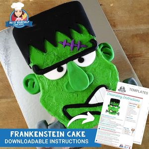 Frankenstein Cake Printable Template and Tutorial Halloween