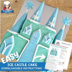 Ice Castle Cake Printable Template Decorating Tutorial Frozen