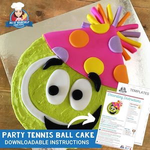 Tennis Birthday Cake Printable Template Decorating Tutorial