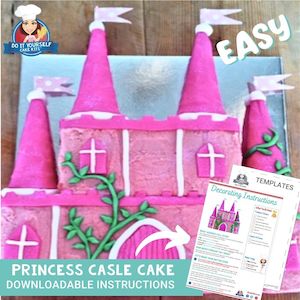 Princess Castle Cake Printable Template Decorating Tutorial