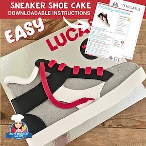 Sneaker Cake Printable Template Decorating Tutorial Teens