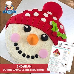 Snowman Cake Printable Template Tutorial Christmas Cake Ideas