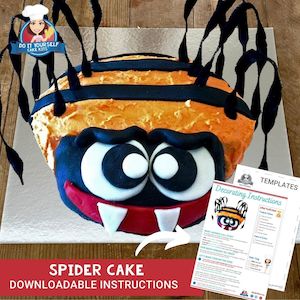 Spider Cake Printable Template Tutorial Halloween Cake Ideas