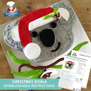 Christmas Koala Cake Printable Template Tutorial Australian