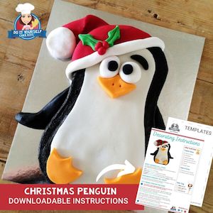 Christmas Penguin Cake Printable Template Tutorial Kids Ideas