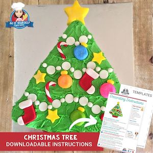 Christmas Tree Cake Printable Template Tutorial Kids Ideas