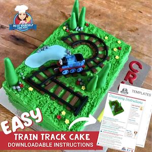 Train Track Cake Printable Template Decorating Tutorial Age