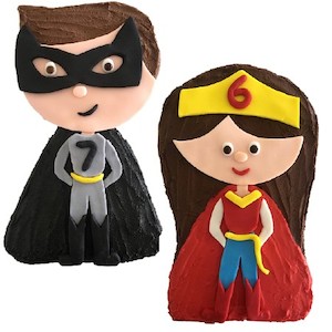 Cake: DIY Superhero Birthday Cake Kit: Supergirl, Batboy & More