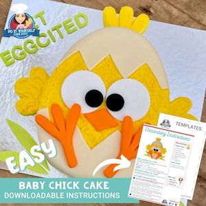 Baby Chick Cake Printable Template Decorating Tutorial Farm