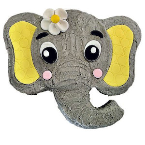 Cake: Cute Baby Elephant DIY Cake Kit First Birthday & Baby Shower