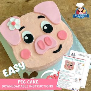 Pig Cake Printable Template Decorating Tutorial Farm Party