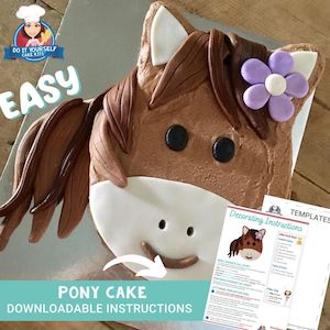 Pony Cake Printable Template Decorating Tutorial Horse