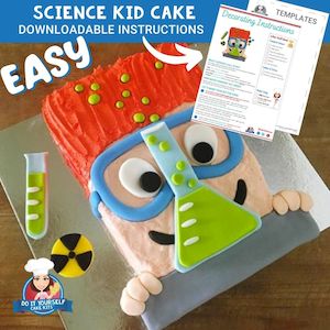 Science Kid Cake Printable Template Decorating Tutorial Party