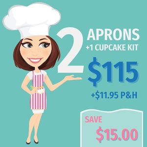 2 Aprons & 1 Cupcake Kit Bundle (End June Delivery)